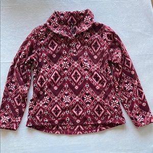 Red and White Cozy Sweater with Nordic Pattern